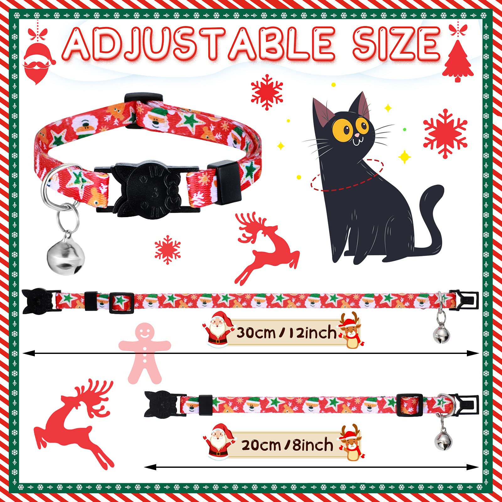 Talltalk Christmas pattern collar highlights red and green hues for seasonal styling.