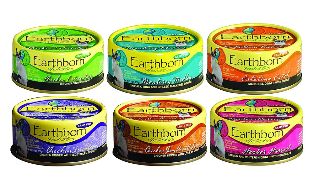 Talmo Earthborn grain-free canned cat food can, six-flavor variety for palatable protein and hydration