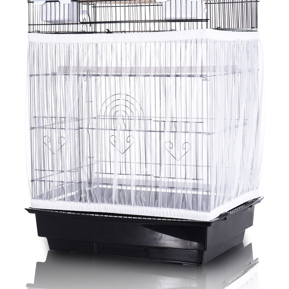 Tamu style bird cage seed catcher wraps around cages to reduce mess.