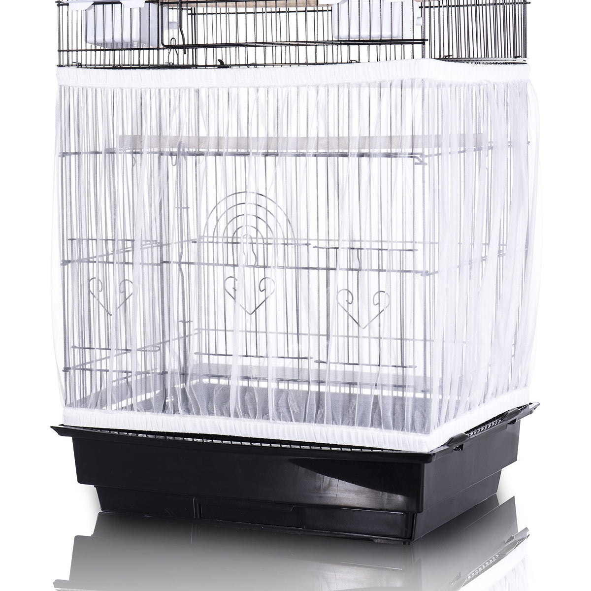 Tamu style bird cage seed catcher wraps around cages to reduce mess.