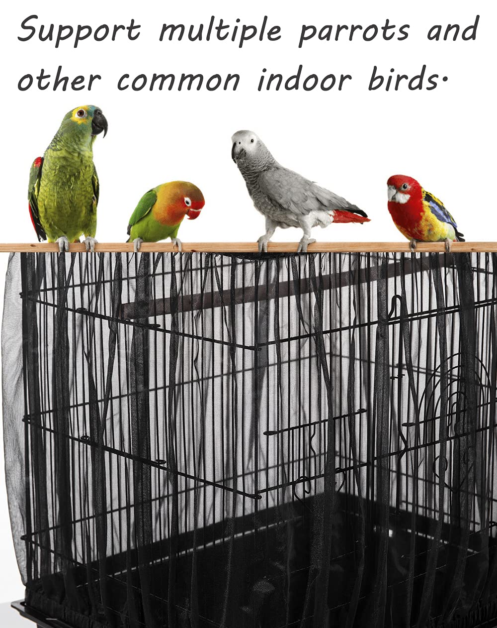 Tamu style lightweight breathable cage net keeps cages airy while blocking mess