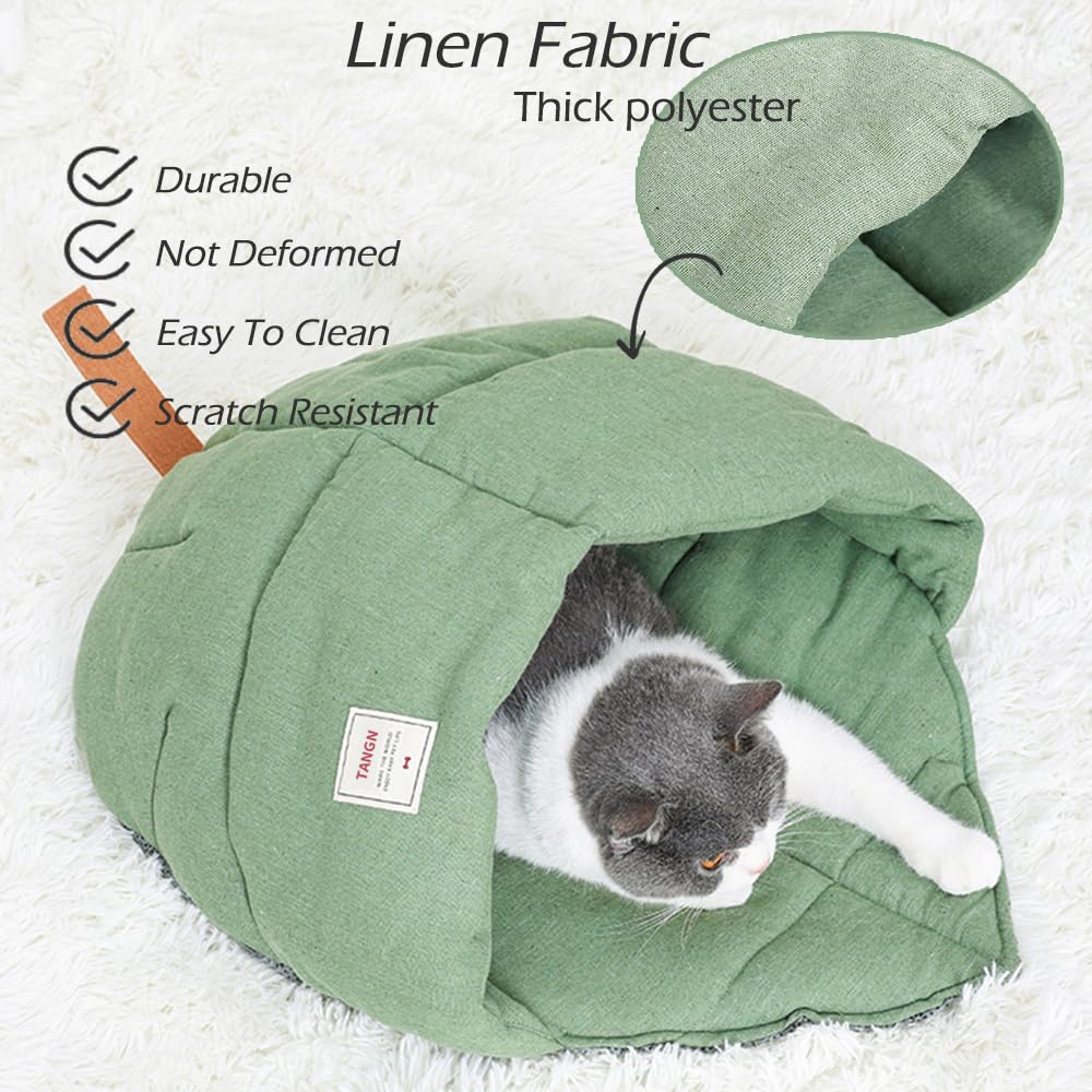 TANGN cat sleeping bag burrow entry invites cats to snuggle and relax.