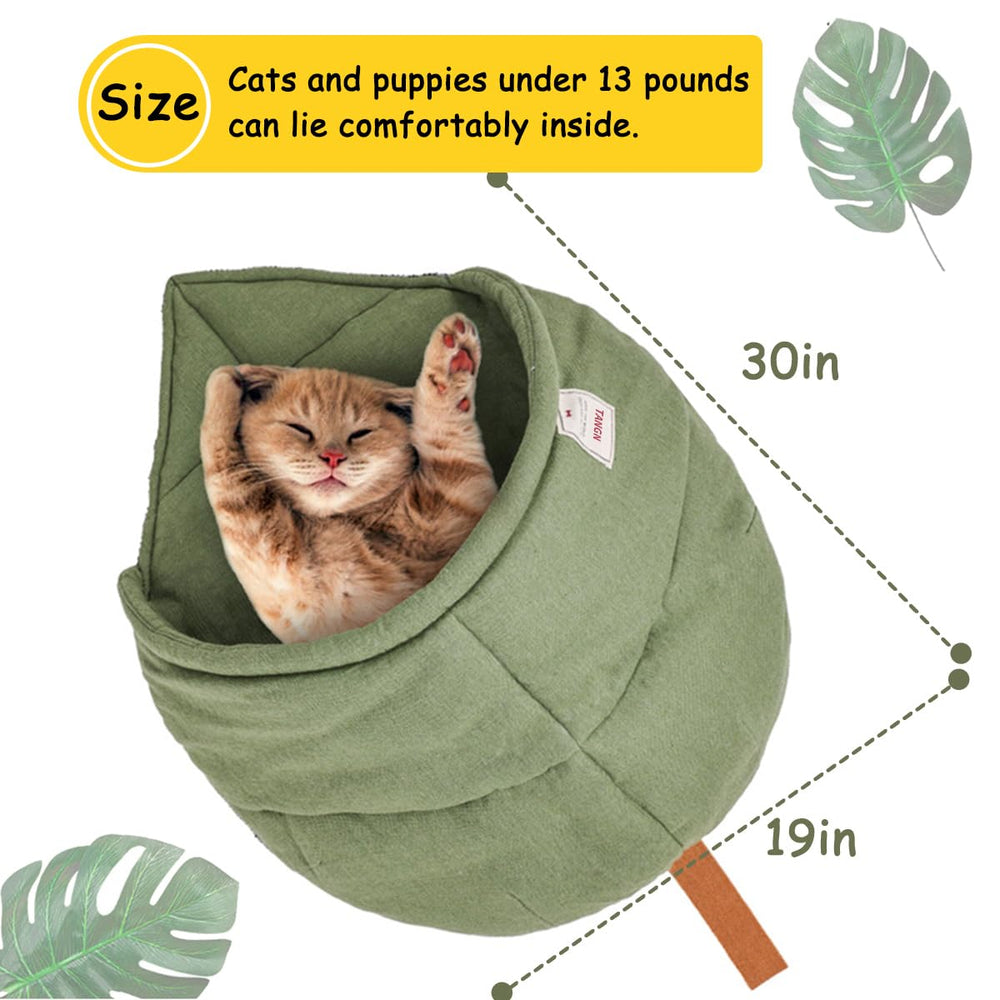 TANGN Cat Sleeping Bag green color blends with home decor.