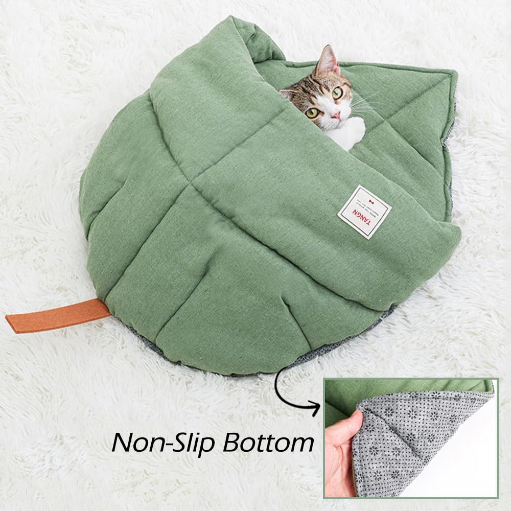 TANGN cat sleeping bag interior padded cotton supports comfortable rest.
