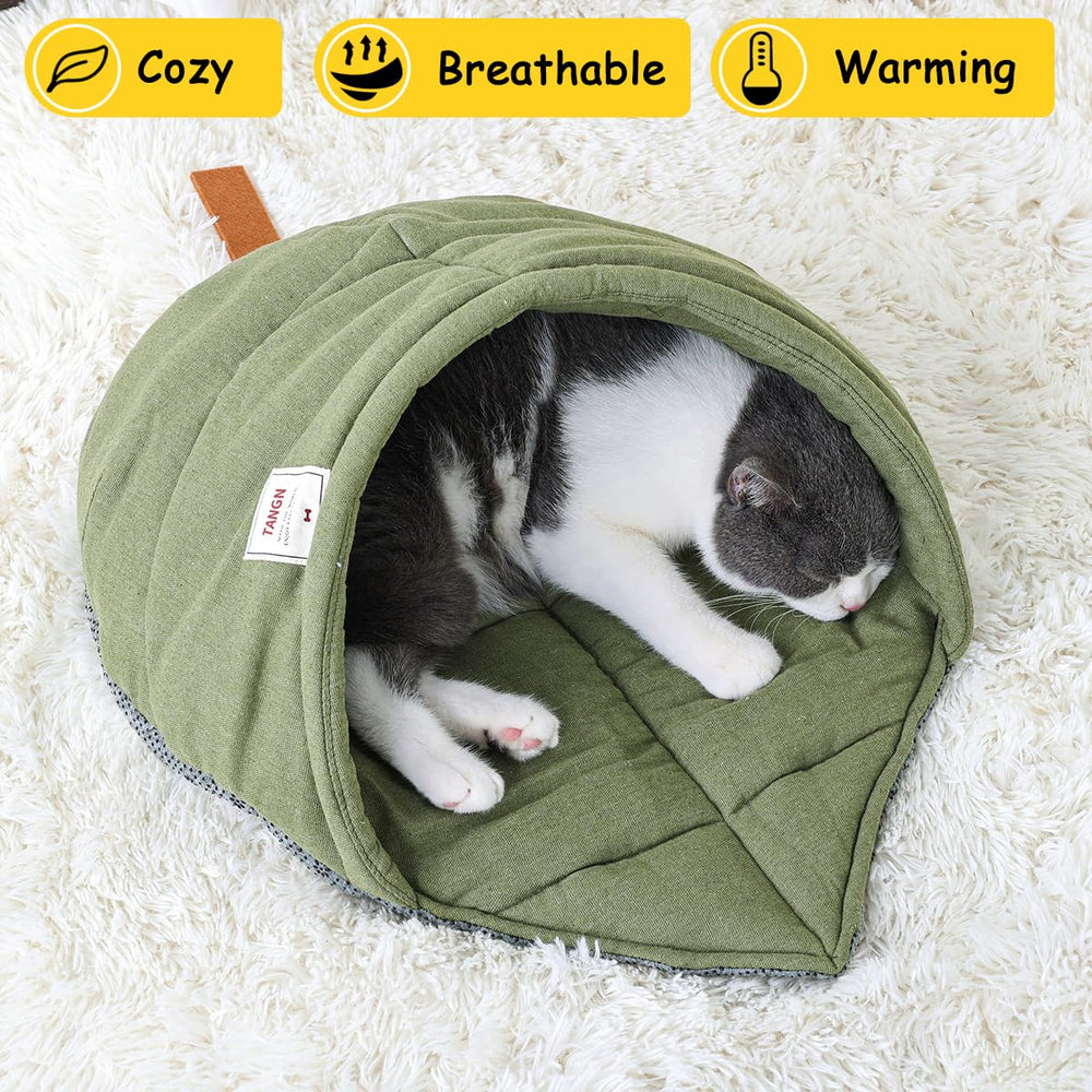TANGN Cat Sleeping Bag interior padding relieves pressure for restful sleep.