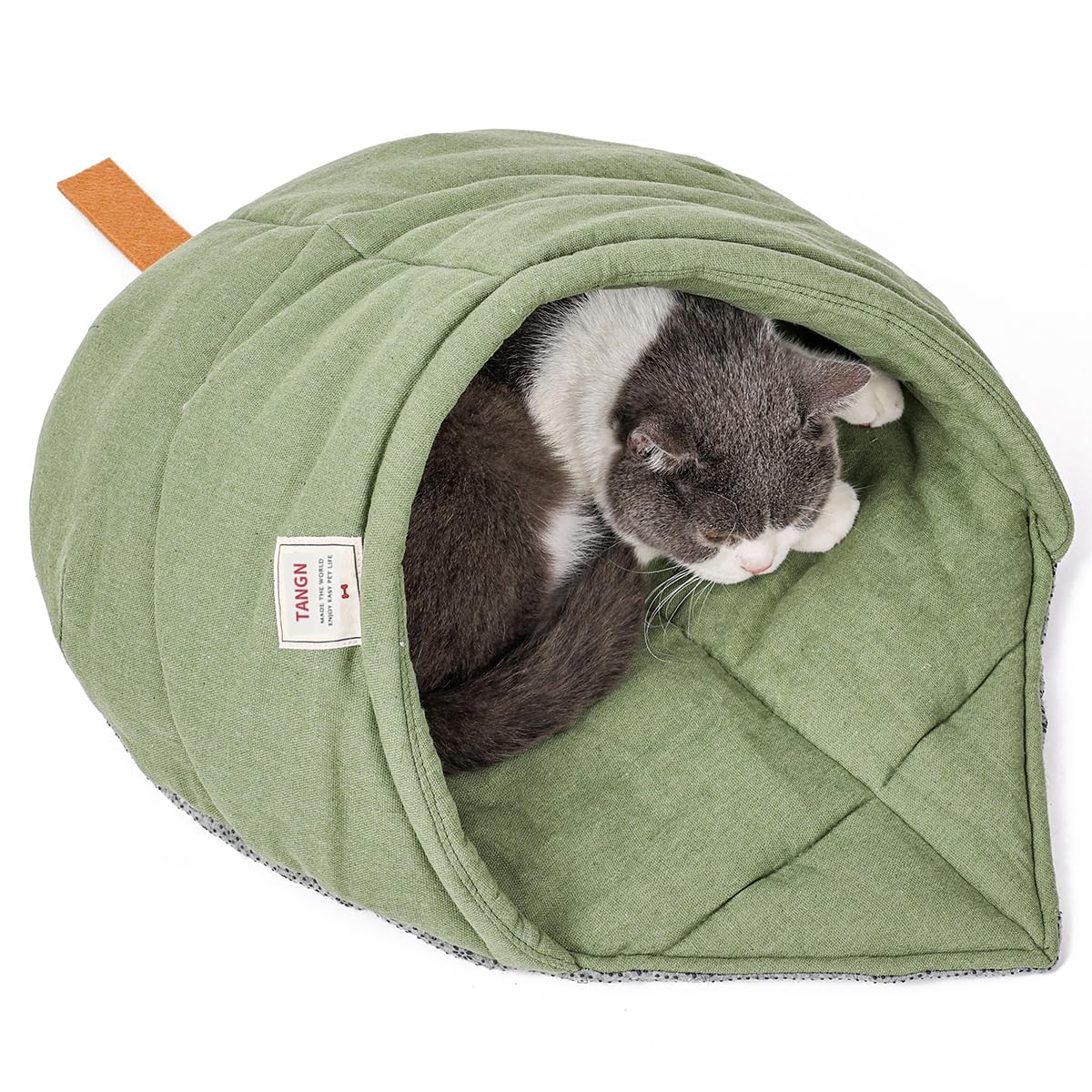 TANGN Cat Sleeping Bag soft fabric for cozy naps.