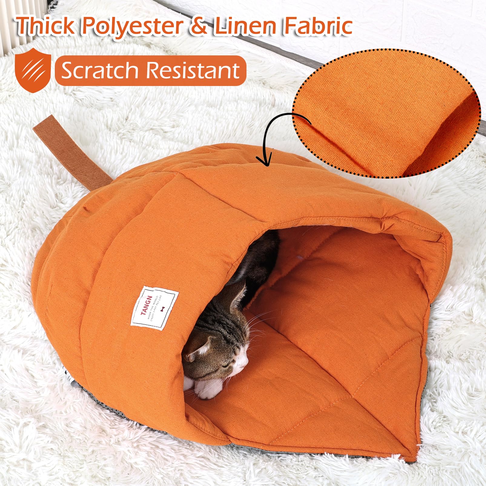 TANGN vacuum-packed packaging opens to fluffy inviting cat cave.