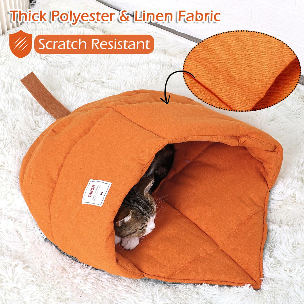 TANGN vacuum-packed packaging opens to fluffy inviting cat cave.