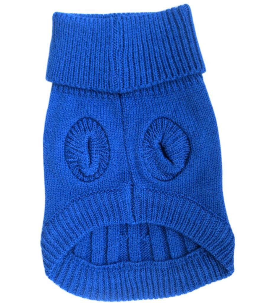 Tangpan Turtleneck dog sweater back view highlights elastic knit for secure fit without leg straps