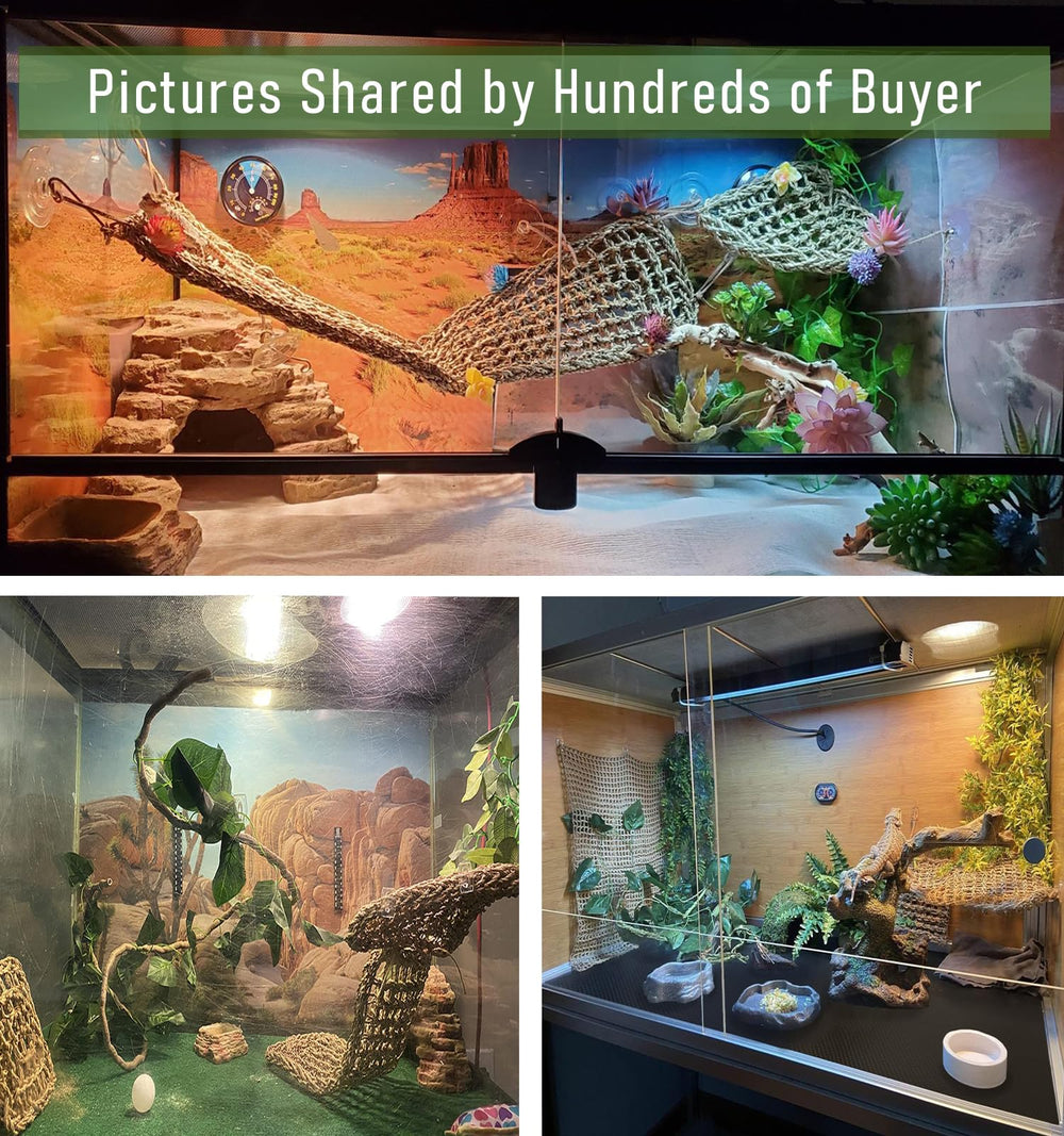 TankMatDecor hanging plant creates natural decor and vertical enrichment for reptiles.