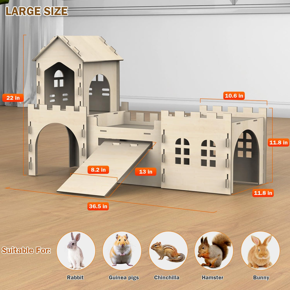TankMatDecor large bunny house detachable tunnel simplifies cleaning and space customization
