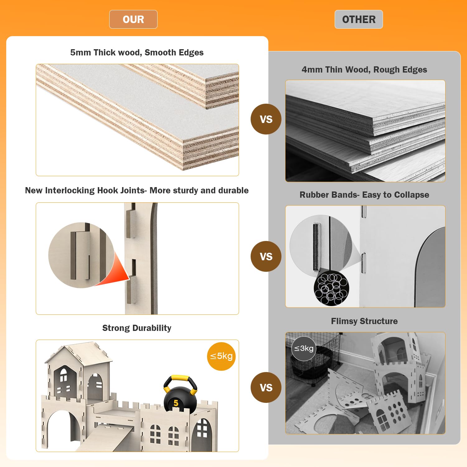 TankMatDecor large bunny house hidden nest provides a quiet retreat for rabbits