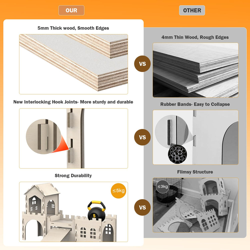 TankMatDecor large bunny house hidden nest provides a quiet retreat for rabbits