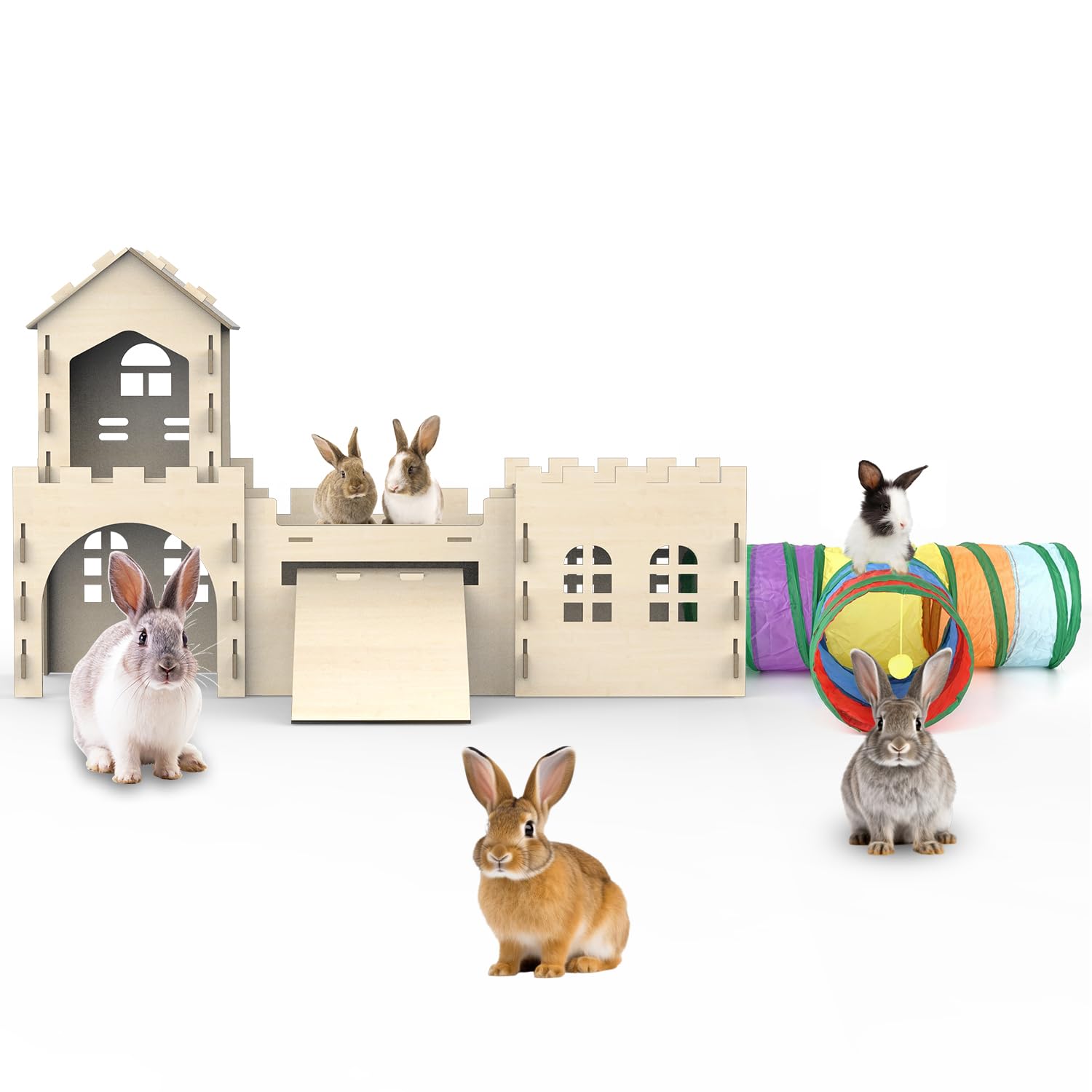 TankMatDecor Large Bunny House outer view shows durable construction for long-lasting play.