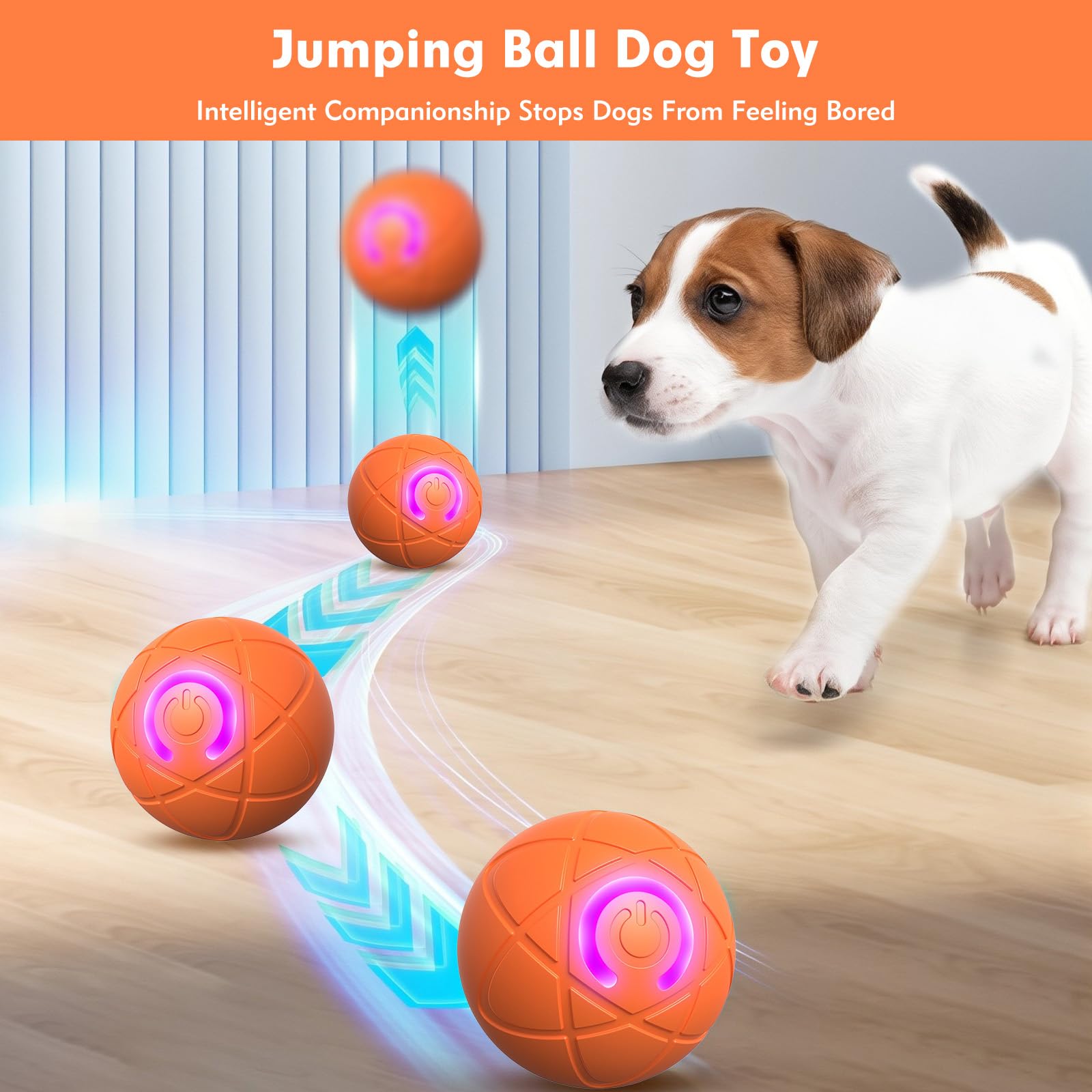 Tantanle dog ball showing USB-C recharge feature for quick play sessions.
