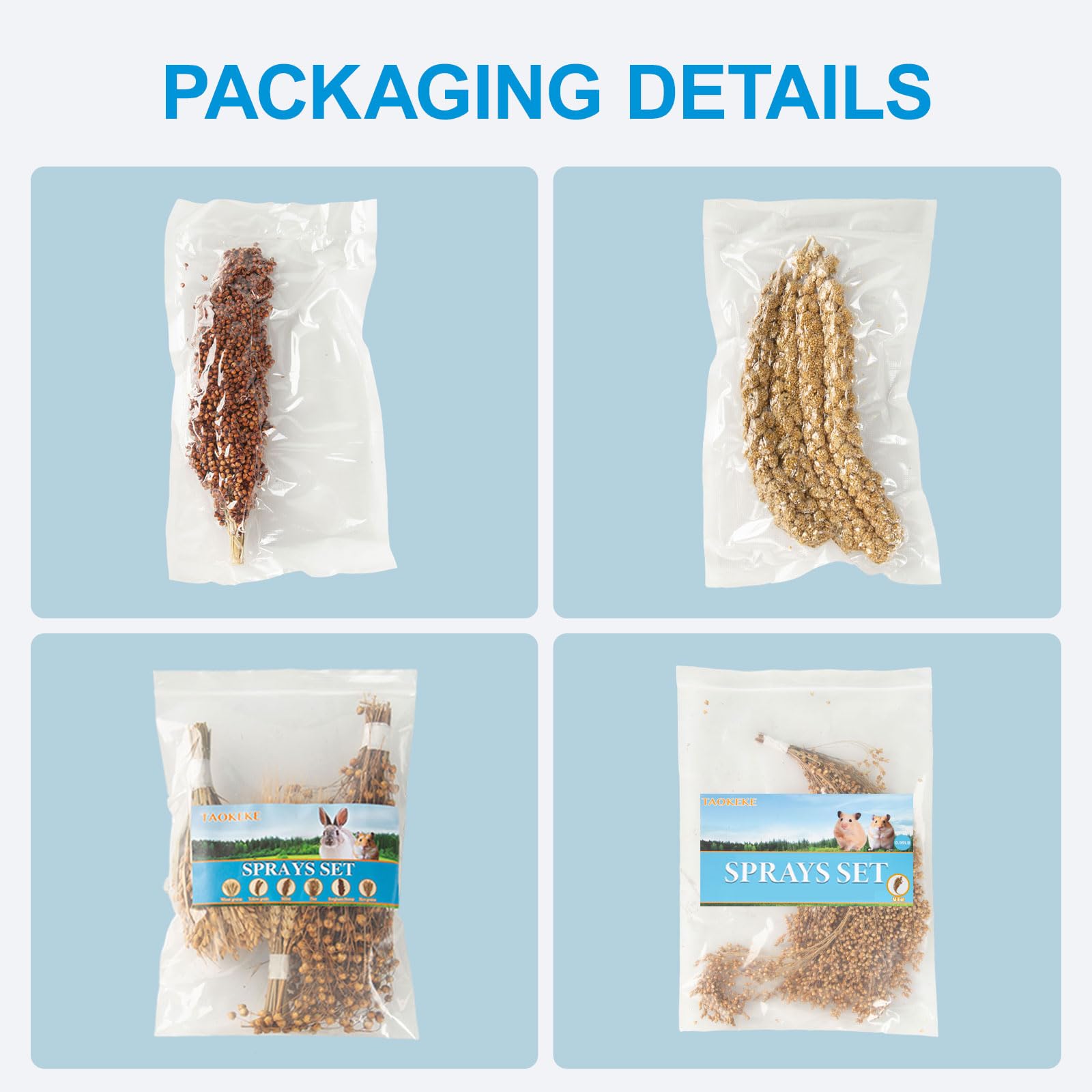 TAOKEKE hamster spray set flax highlights fiber-rich bedding for gentle digestion
