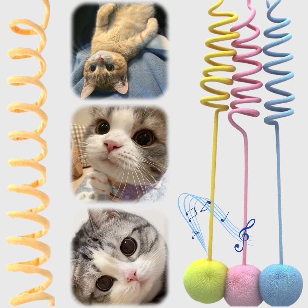 taoleon leaping cat spring toy ball with bell promotes active play and hunting-like stimulation