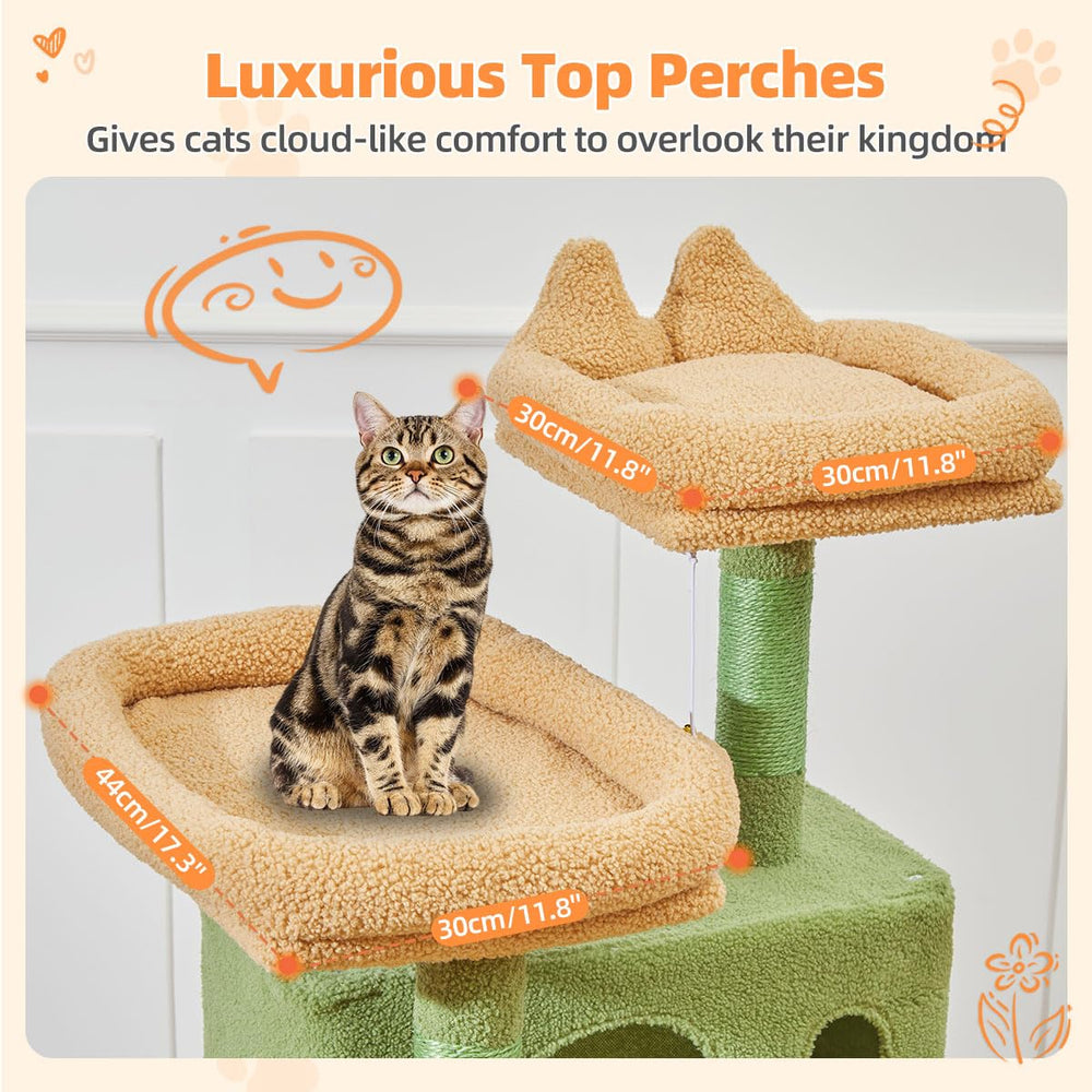 Taoqimiao cactus cat tree anti-tipping design supports safe setup