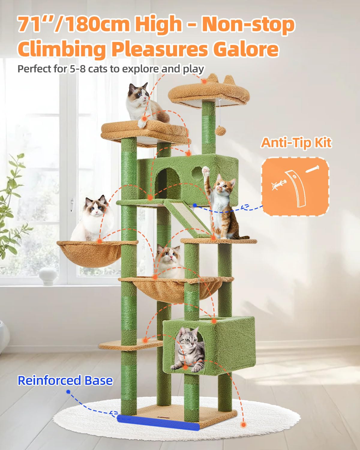 Taoqimiao Cactus Cat Tree step-by-step assembly instructions