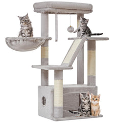 Taoqimiao 38-2-inch indoor cat-tower offers sturdy climbing for curious kittens.