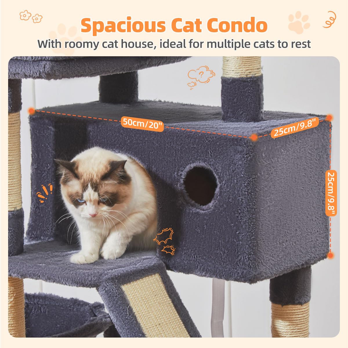 Taoqimiao Cat Condo interior offers spacious rest and private retreat.