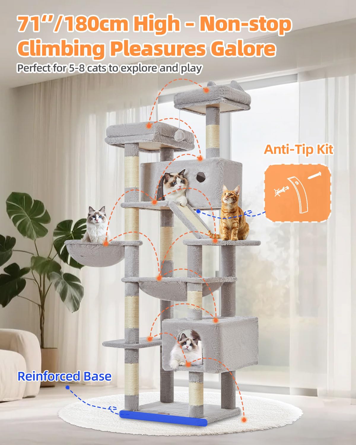 Taoqimiao anti-tipping steel frame ensures sturdy indoor use.