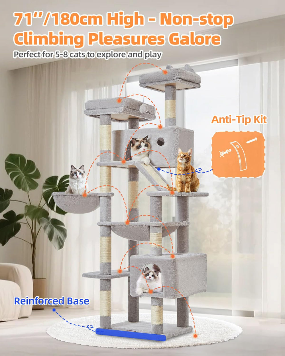Taoqimiao anti-tipping steel frame ensures sturdy indoor use.