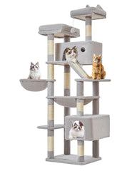Taoqimiao cat tree 71-inch overview shows a multi-level indoor playground.