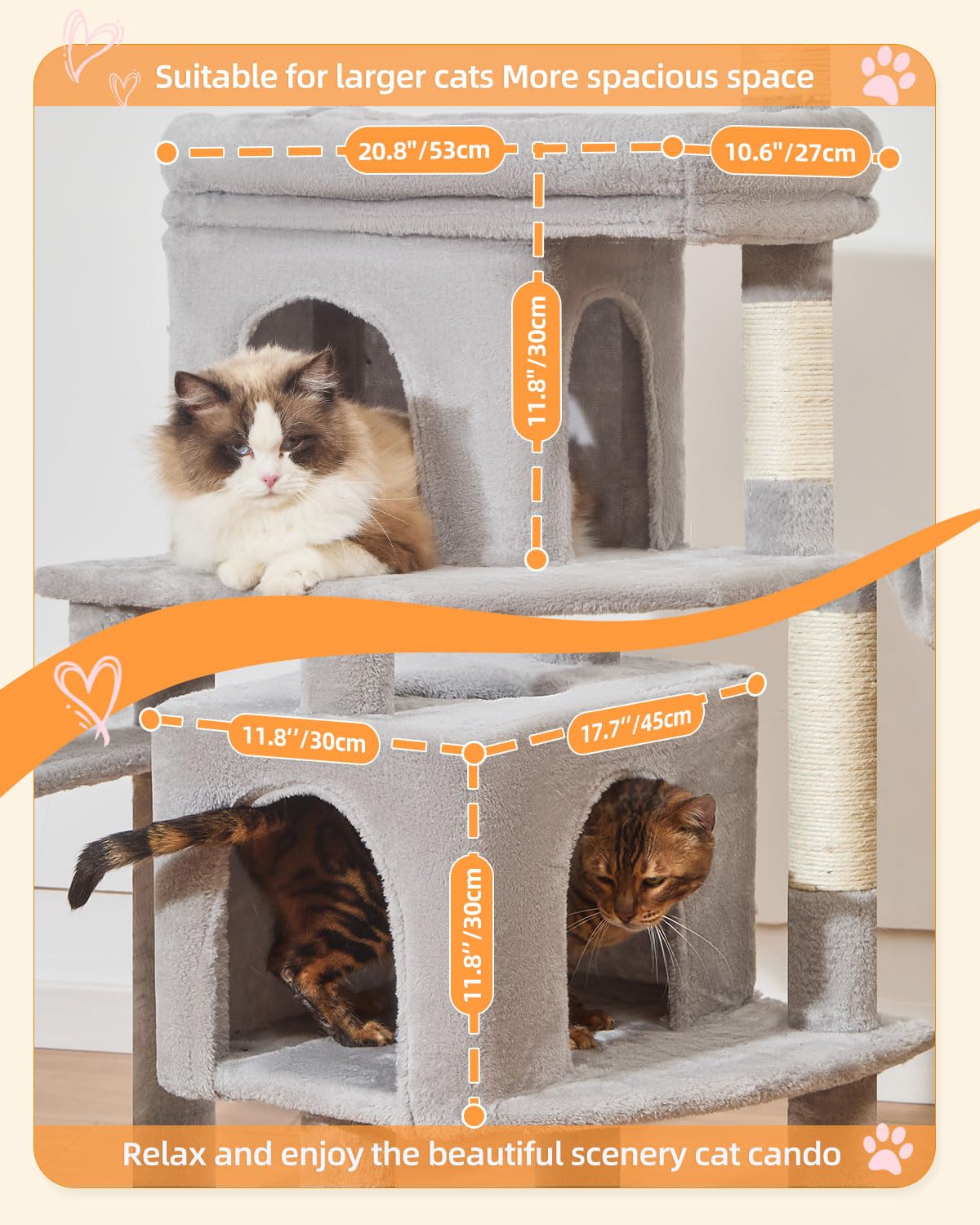 taoqimiao cat pole adds interactive vertical play for energetic cats.
