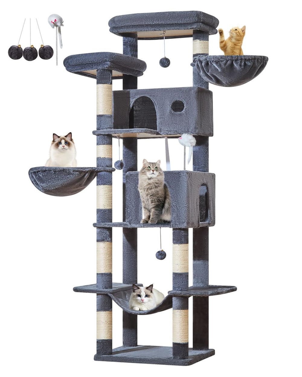 Taoqimiao Cat Tree MS046G nine-storey design suits multi-cat households.