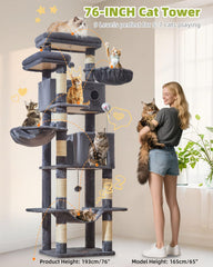 Taoqimiao Cat Tree MS046G oversized platform supports large cats for lounging.