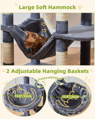 Taoqimiao Cat Tree MS046G soft hammock invites relaxed feline downtime.