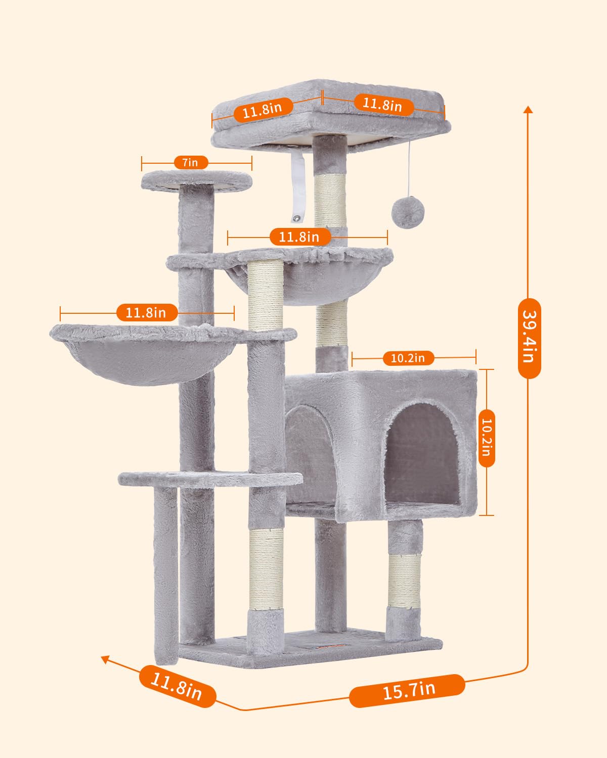 Taoqimiao cat tree multilevel design encourages climbing and play.
