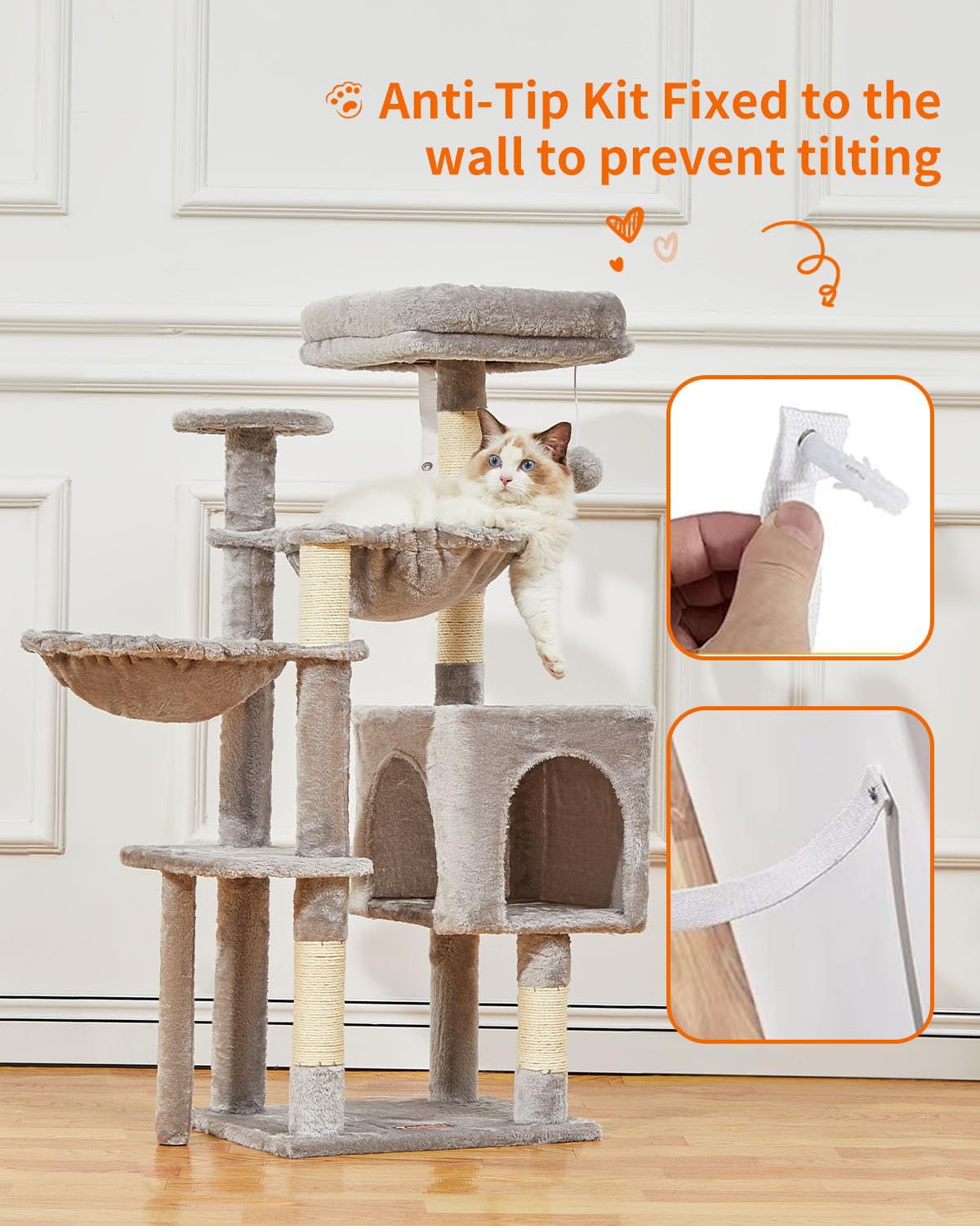 Taoqimiao cat tree sisal pillar invites scratch sessions and paw sharpening.