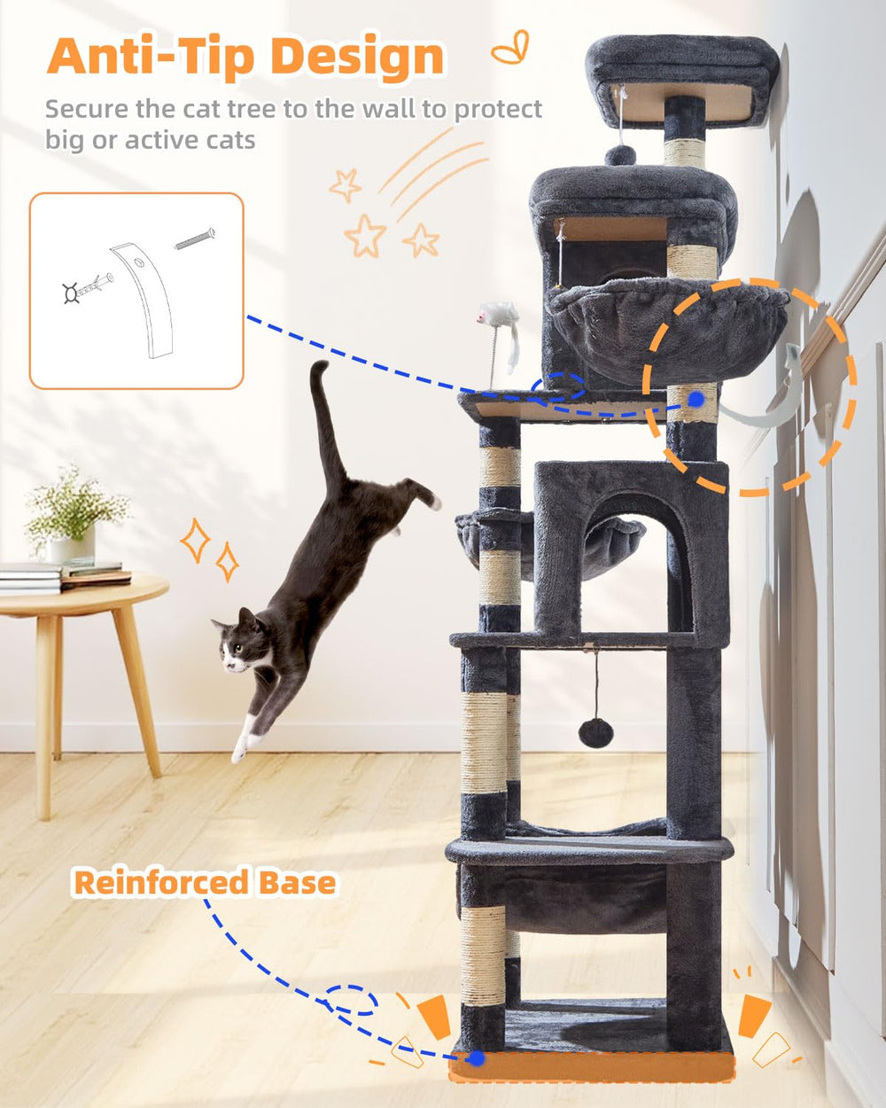 Taoqimiao sisal posts highlight durable scratch surfaces for cats.