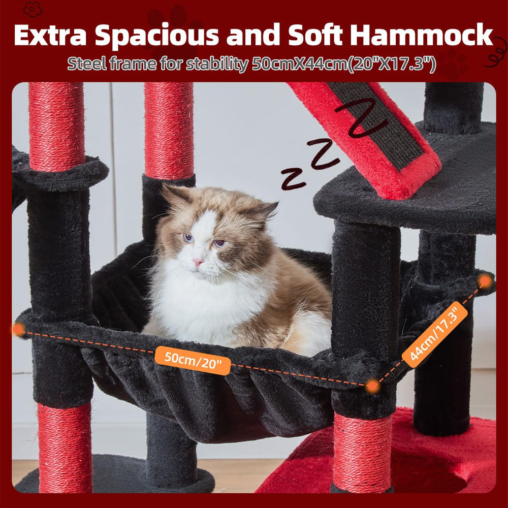 Taoqimiao Gothic Cat Tree 71-Inch cat perches offer elevated views and lounging