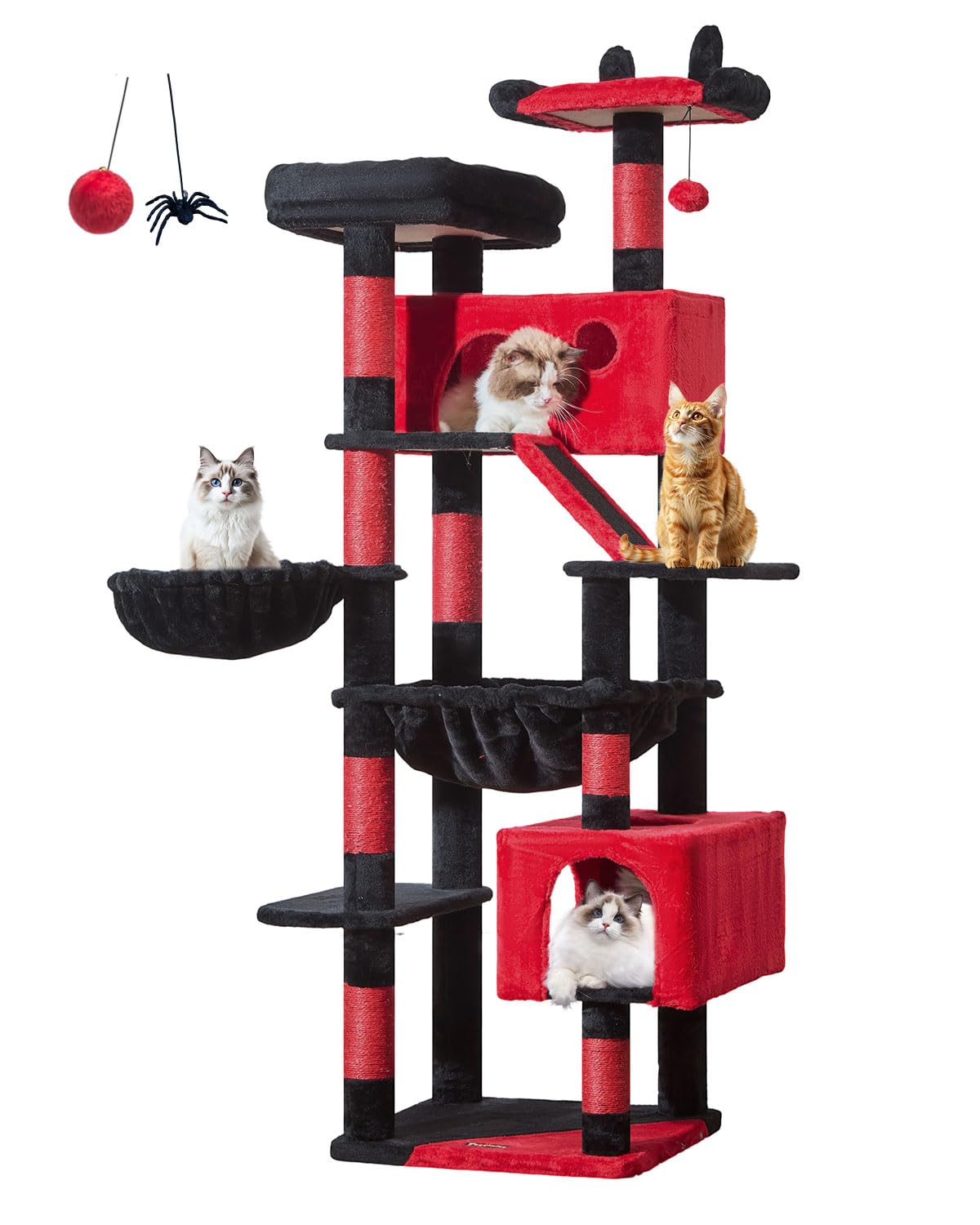 Taoqimiao Gothic Cat Tree 71-Inch front view for indoor play and observation