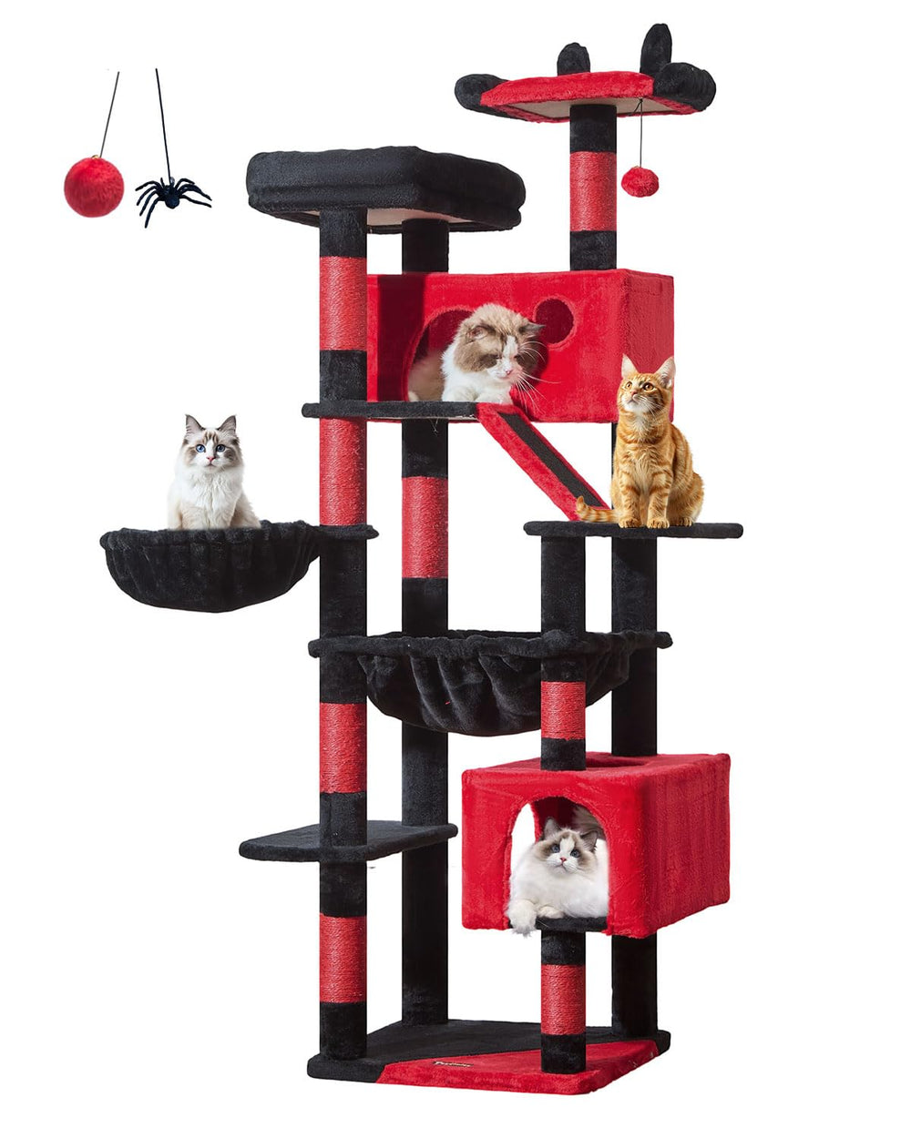 Taoqimiao Gothic Cat Tree 71-Inch front view for indoor play and observation