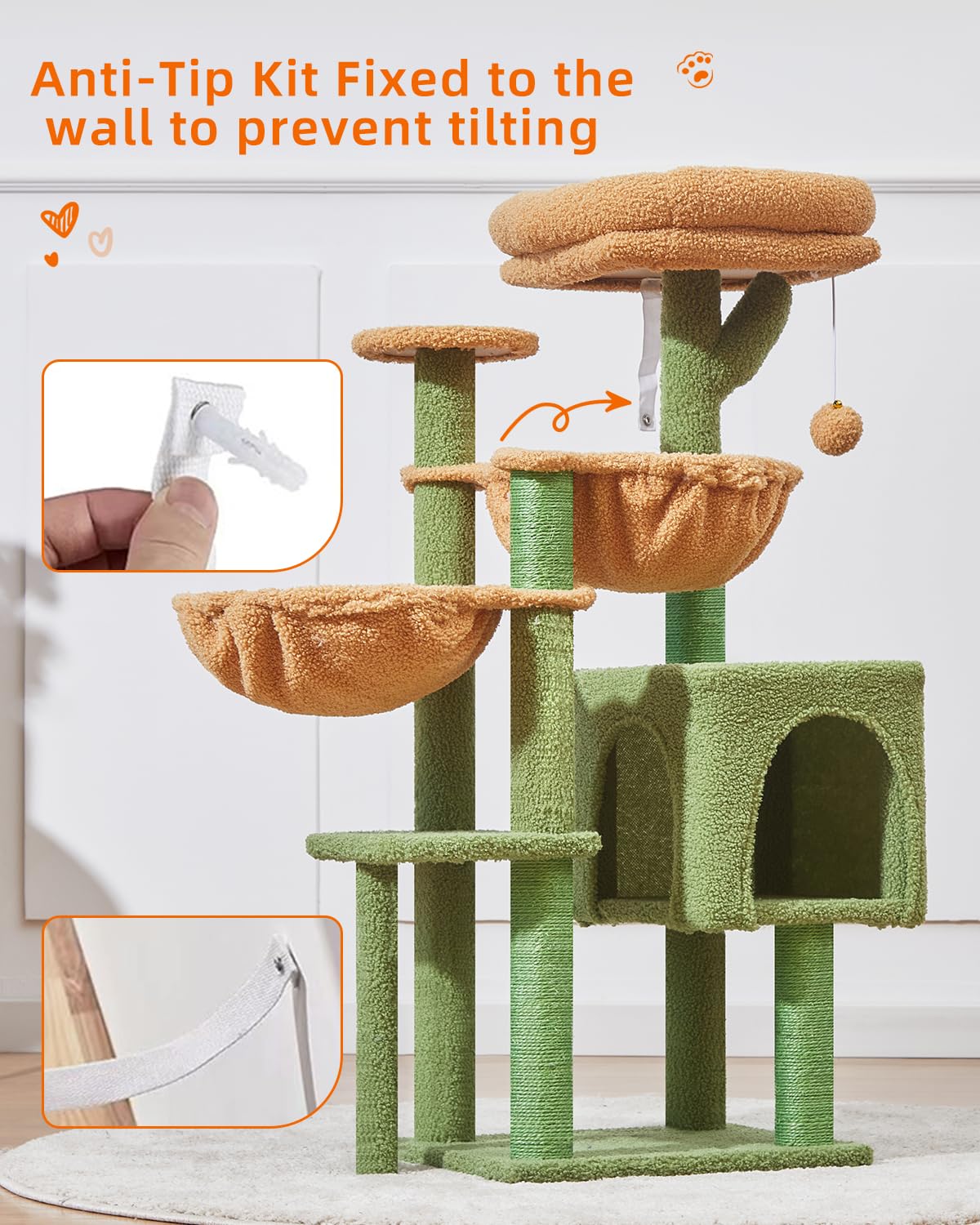 Taoqimiao MS019T anti-tip kit keeps the tower safe during energetic play.