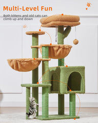 Taoqimiao MS019T plush condo provides a cozy retreat for long naps.