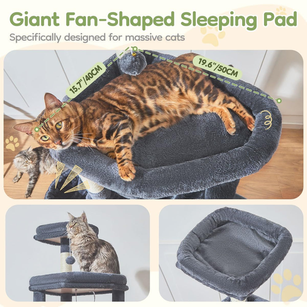 Taoqimiao MS045G widened condo supports large cats for comfortable stretches.