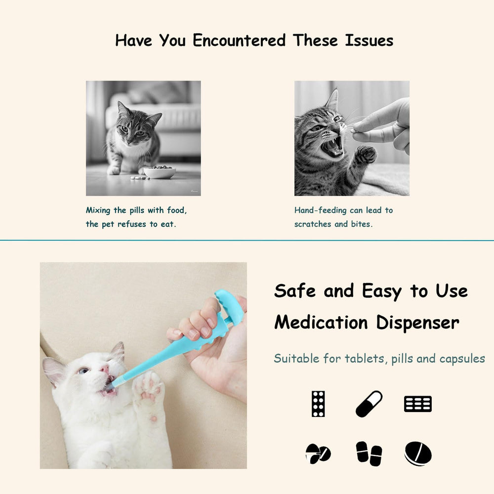 TAOZUA Cat Pill Shooter handle-tip assembly shows secure assembly for safe use
