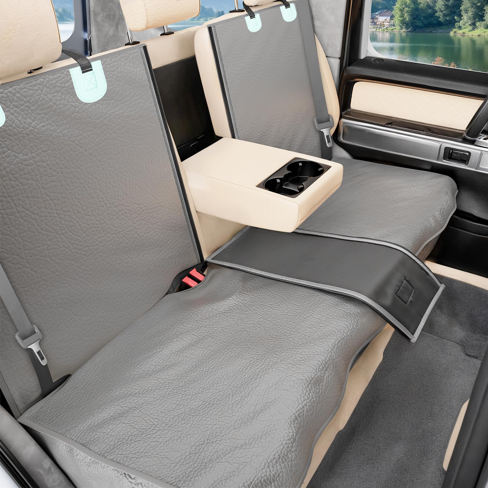 Tapizado dog car seat cover back seat provides full protection from spills and hair.