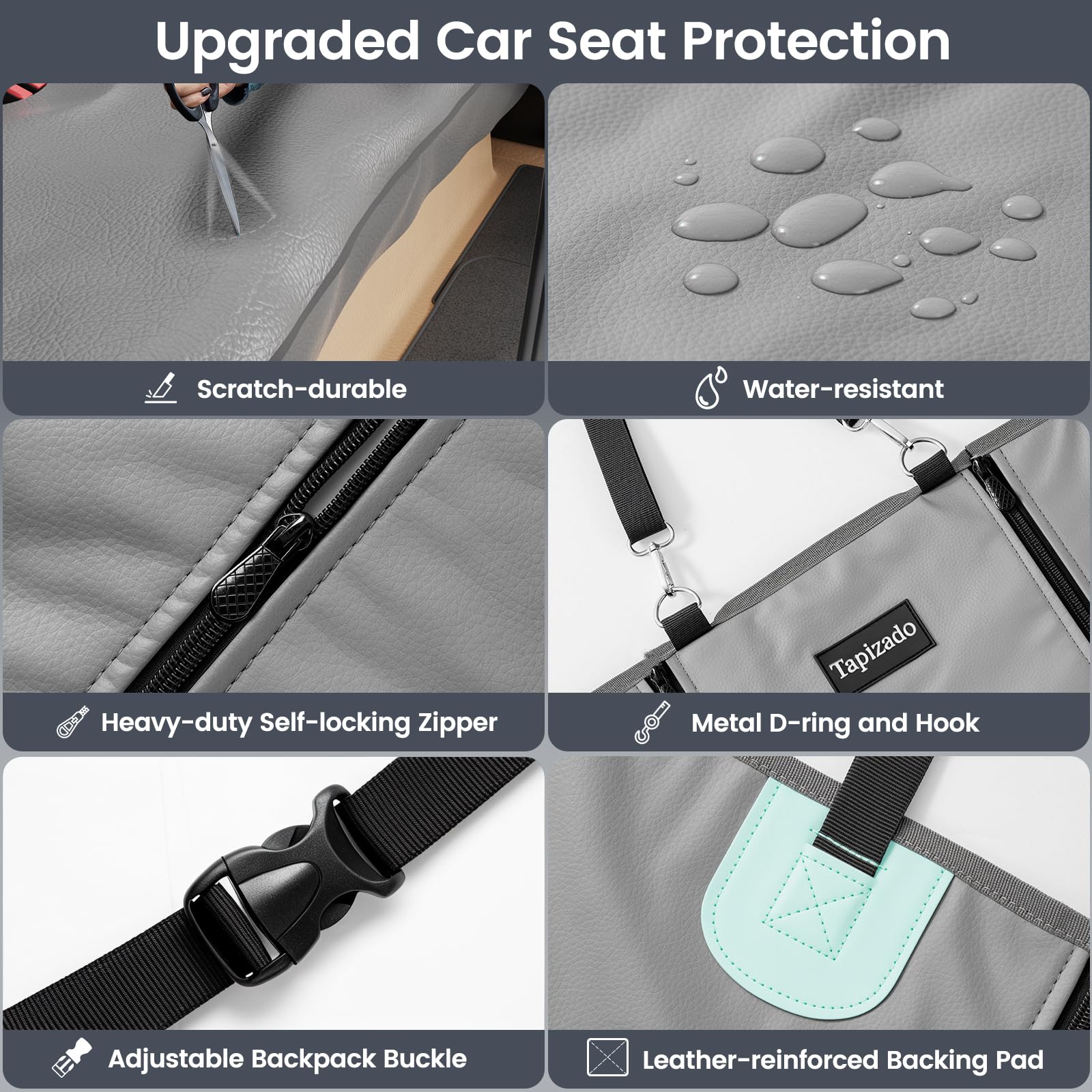 Tapizado dog car seat cover universal fit for cars, trucks and SUVs.