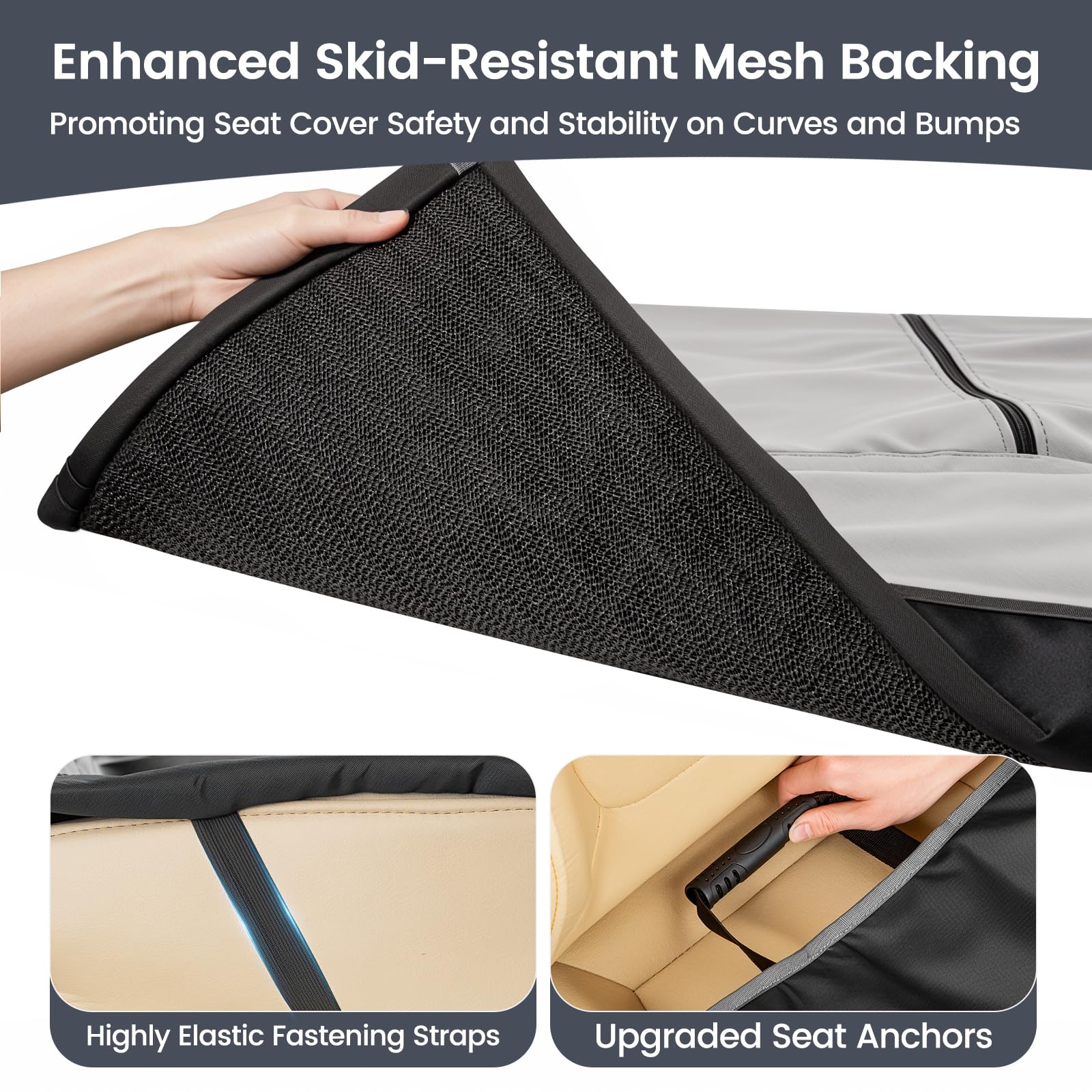 Tapizado dog seat cover elastic straps secure to seats, reducing movement during drive.
