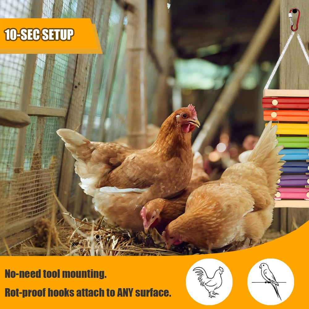 Tarandus parrot xylophone coop toy features durable wood and metal