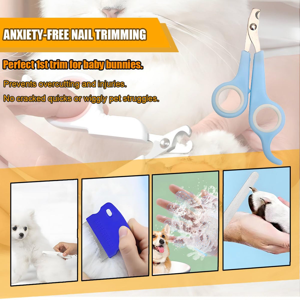 TARANDUS rabbit grooming kit flea combs for detangling and fur removal.