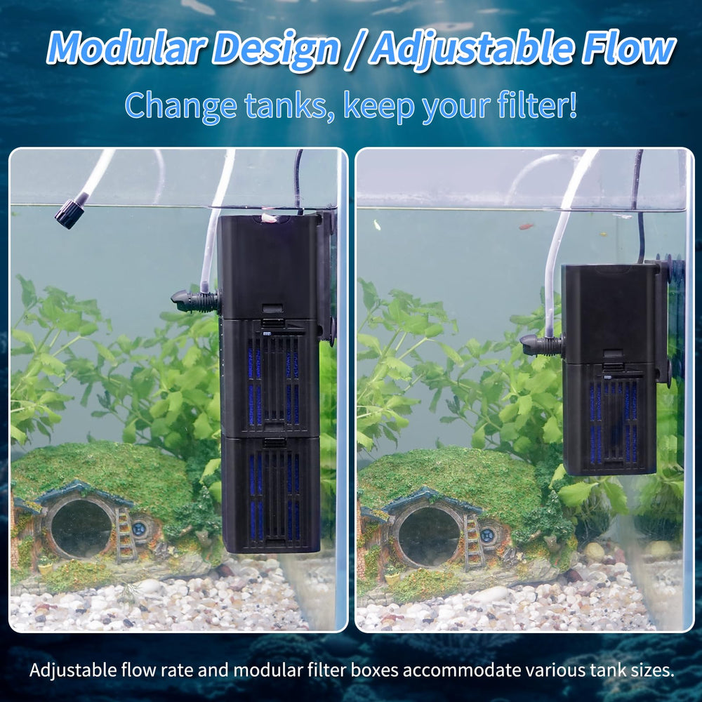 Tararium aquarium filter-4in1-system shows all-in-one filtration and aeration flow
