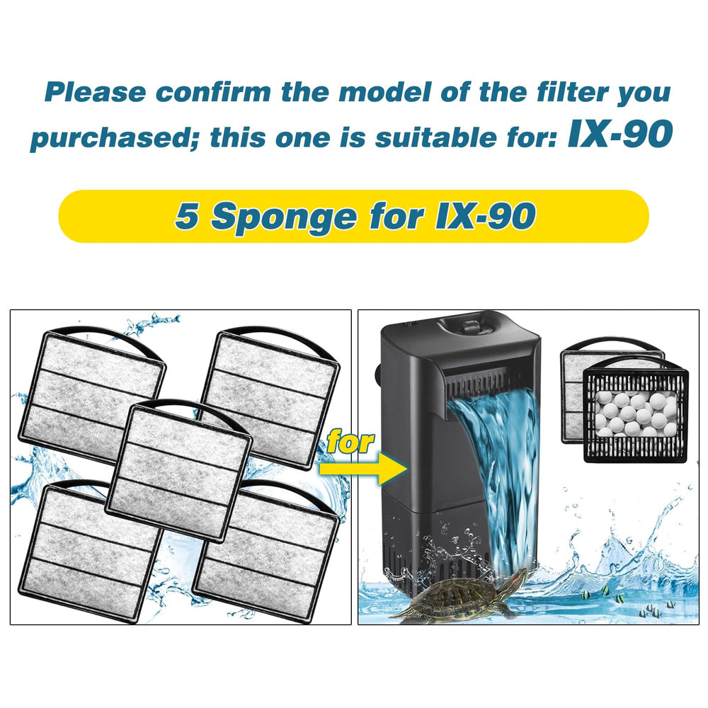 Tararium dense double-sided sponge clip for IX-90 filters traps debris and fine particles.
