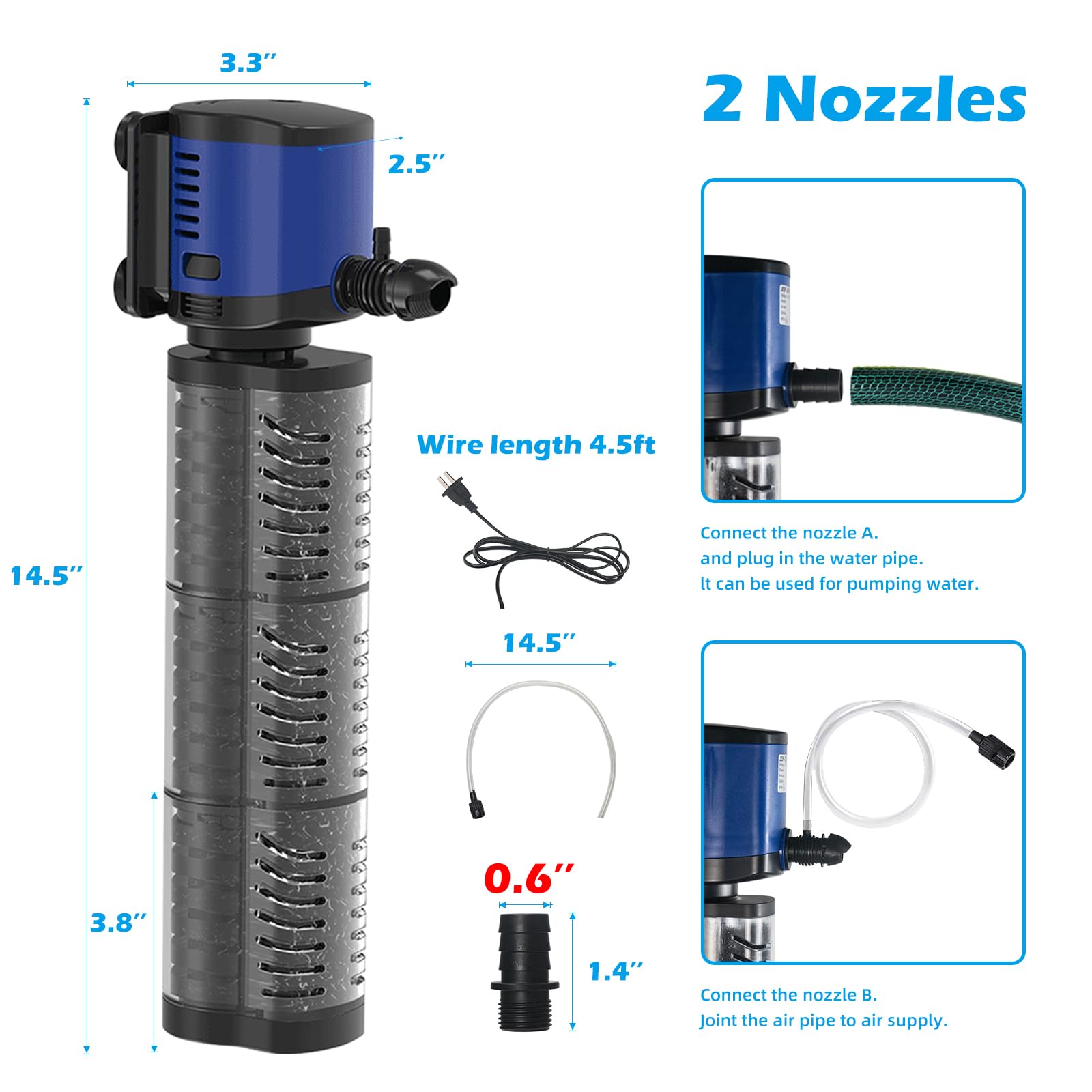 Tararium fish tank filter wave maker pump photo illustrates strong water movement for livelier tanks.
